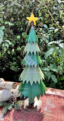Evergreen Tree Recycled Metal Art 8